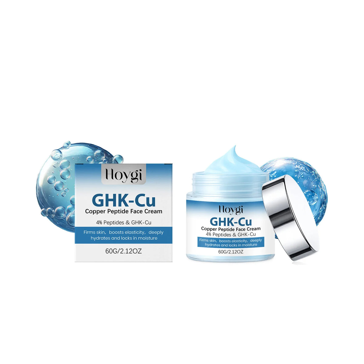 Hoygi Copper Peptide Face Cream Deep Hydration Firming Skin Plump Younger Looking Skin Tightening Anti Aging Facial Moisturizer