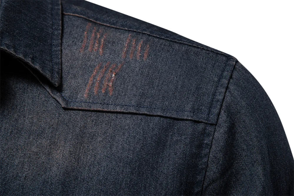 2023 Spring Autumn Y2K Fashion All Match Harajuku Denim Shirt Men Solid Cotton Male Clothes Loose Casual Sport Ropa Hombre Blusa