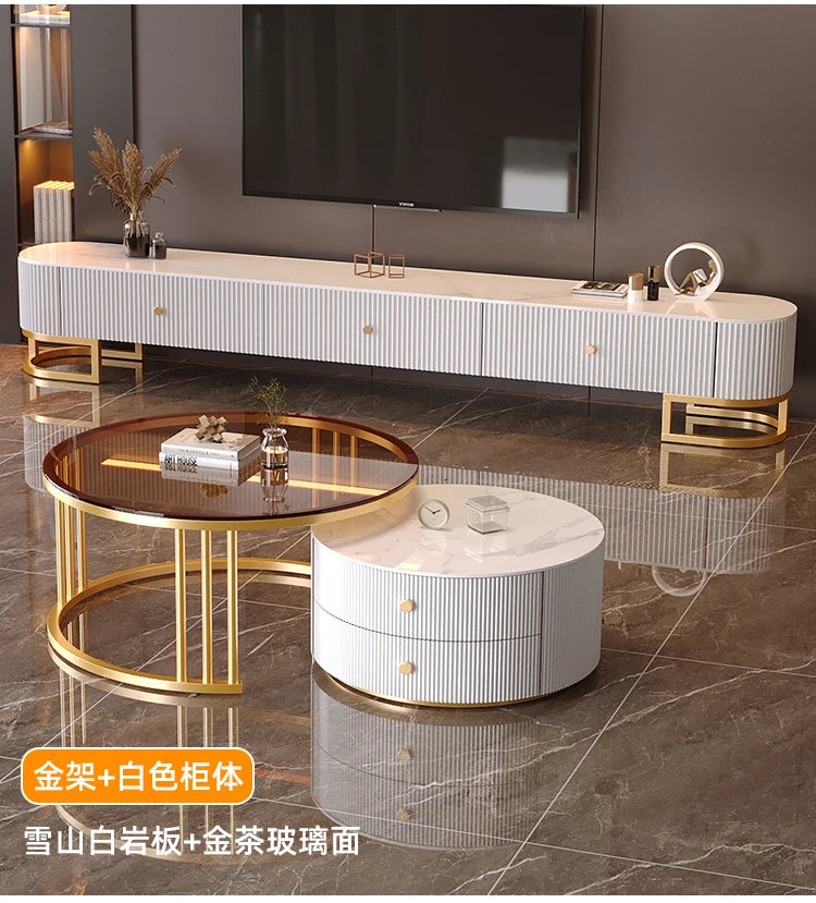 Modern Metal Handles Tv Stand European Unique Simple Minimalist Tv Stand Trendy Industrial Tv Meubel Furniture Home Living Room