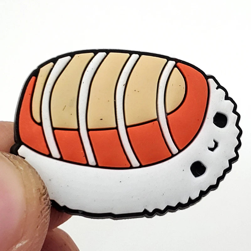 Cute Kawaii Food Shoes Charms Set Cartoon Burger Pizza Boba Shoe Accessories, PVC Clog Decorations for Sandals, Party Gifts