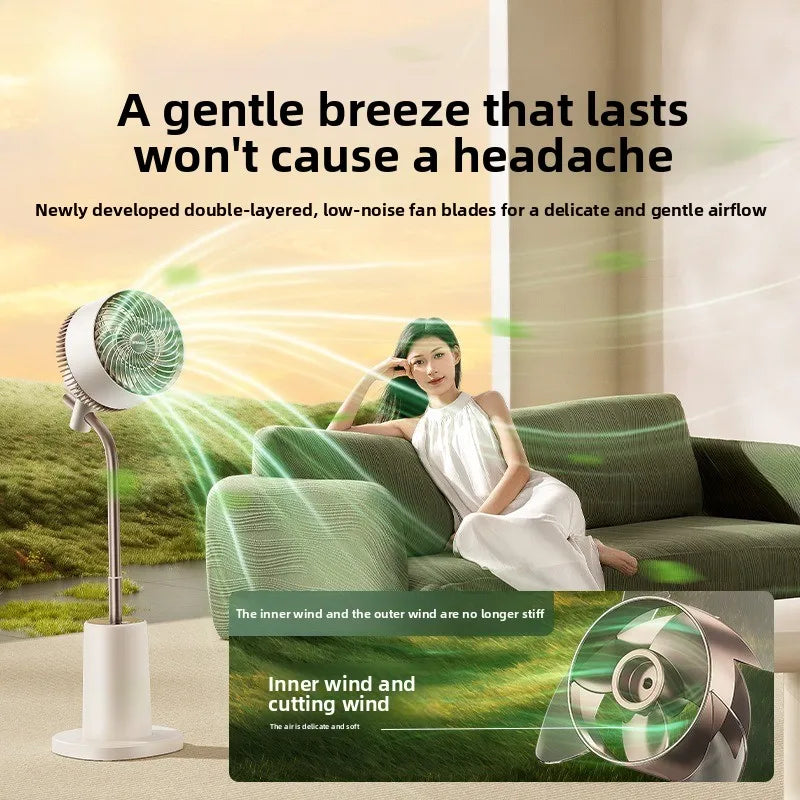 Air Circulation Fan Silent Electric Fans High Wind Floor Portable Fan Powerful Energy-saving Fan Cooling with Atmosphere Light