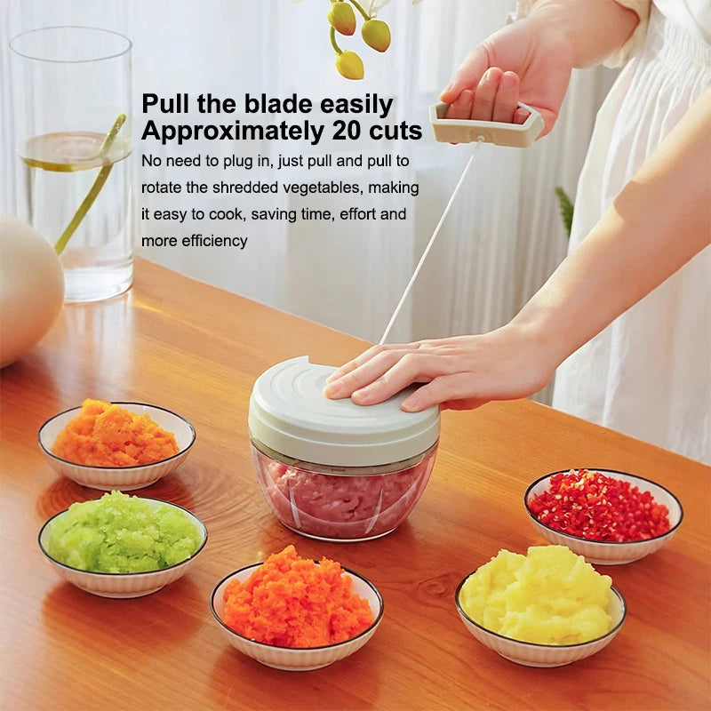 1PCS 500/900ML Manual Meat Mincer Garlic Chopper Rotate Garlic Press Crusher Vegetable Onion Cutter