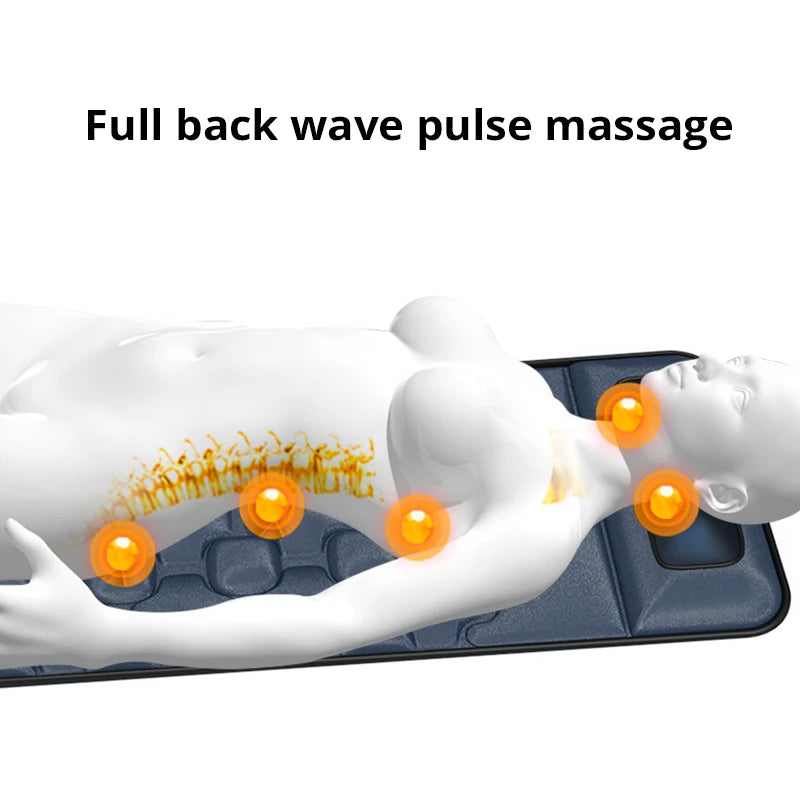Electric Neck Massager Heating Vibrating Back Waist Massage Cushion Shiatsu Body Massage Mat for Home Office Car