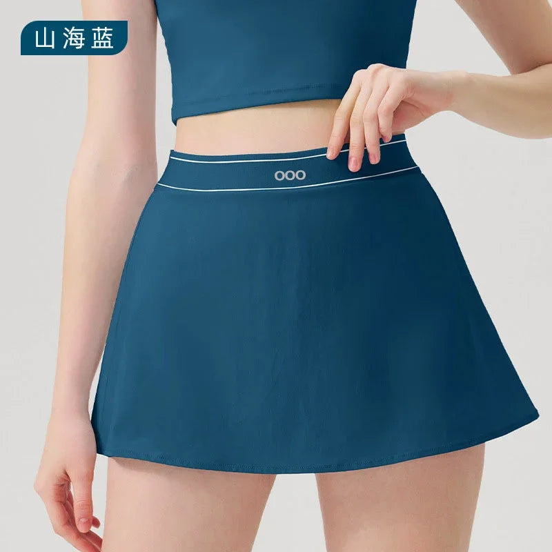 2026 Women's Casual Fashion Sports Short Sleeve and Running Comfortable Fitness Yoga Tennis Skirt