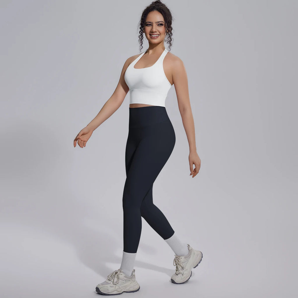 Rooftrellen New Women's Two-piece Set Fitness Sports Solid Color Yoga Set Summer Quick Drying Legging Pants Gather I-shaped Vest