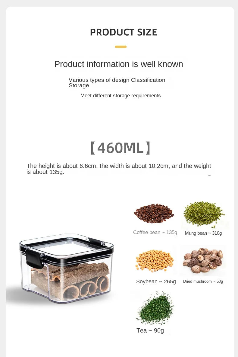 Sealed Jars Kitchen Grain Storage Organizer Large Tank Plastic Moisture-proof Storage Box Household Seasoning Jars Set 2030