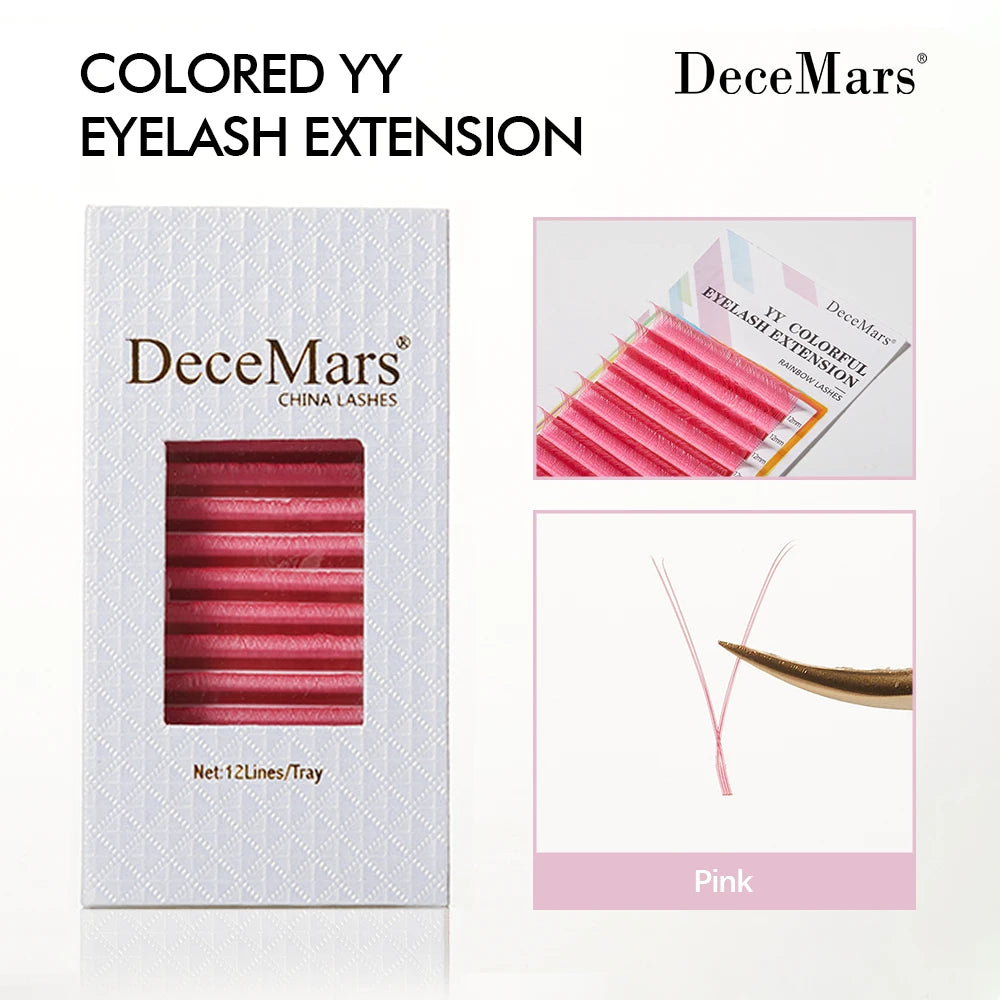 DeceMars Colored YY Eyelashes Extension 12 Lines