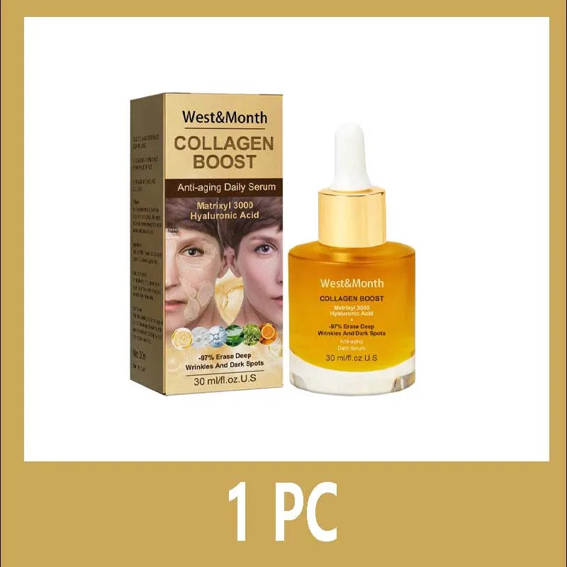Collagen Face Serum Hydrating Tightening Smoothing Nourishing Brightening Face Skin Fade Fine Lines Anti-Aging Face Essence