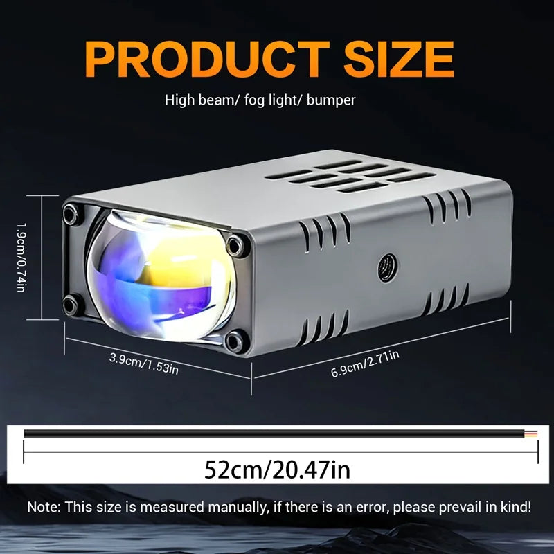 2X LED Headlight Bumper Fog Lamps Projector Lens Work Light Mini Driving Light Auxiliary Lights For Car Motorcycle
