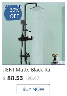 JIENI Bathroom Thermostatic Shower Faucet Set Antique Brass Wall Mounted Rainfall Shower Head W/ Single Handle Control Mixer Tap