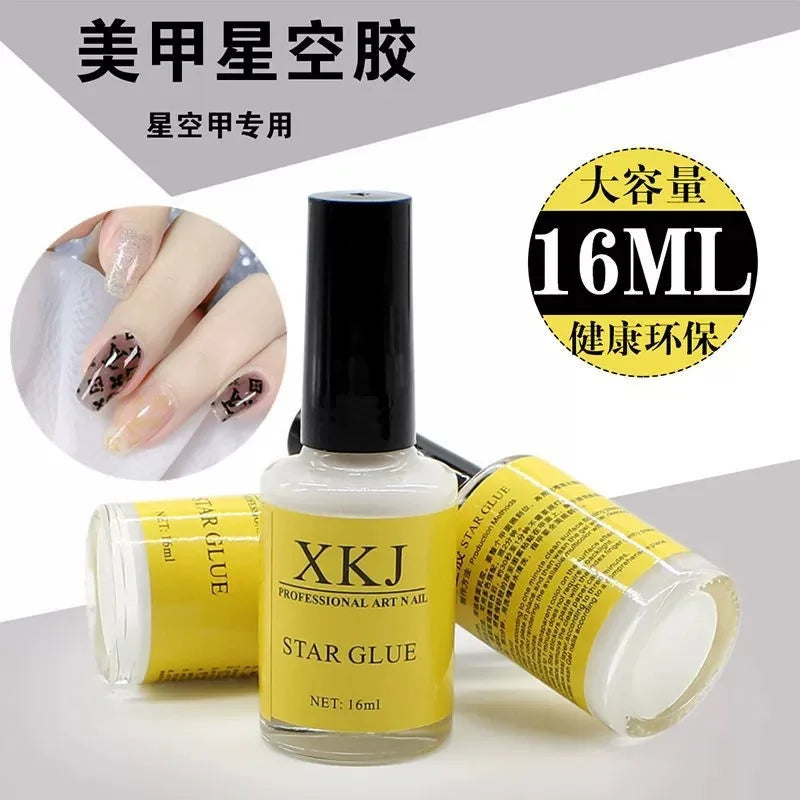 16 ml Star Glue Professional Stickers Tips Nail Glue Foil Transfer Gel Nail Art Adhesive Gel Nail Polish Nail Glue Extra Strong