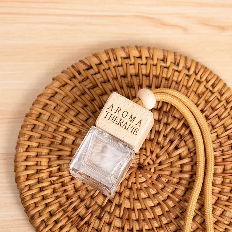 Pack Car Ornament Air Freshener Perfume Square Cap Empty Bottle Scent Essential Oil Diffuser Pendant