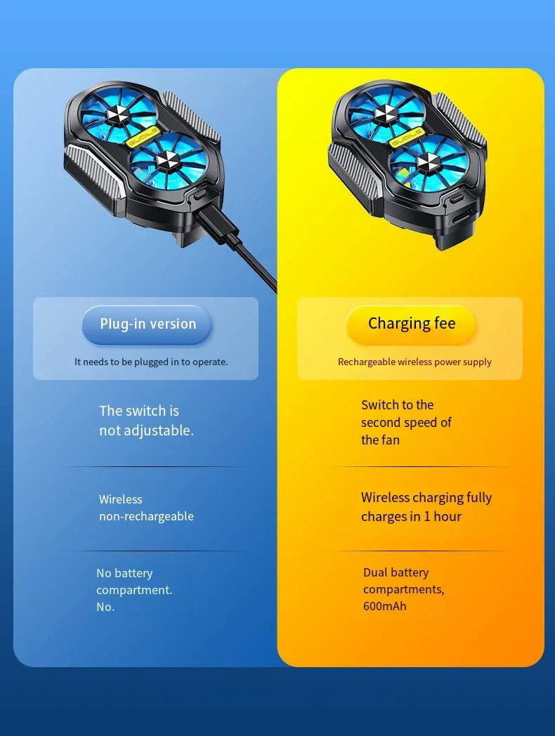 2025 New FS01 Dual - Fan Mobile Phone Cooler, Cools Down In 10 Seconds + Wireless Battery Life,  Relieves Heat  For Your Phone