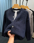 Luxury Brand Jacquard Round Neck Sweater Cardigan Men's Autumn Winter Trend Classic Paul Embroidery Loose Casual Knitted Coat