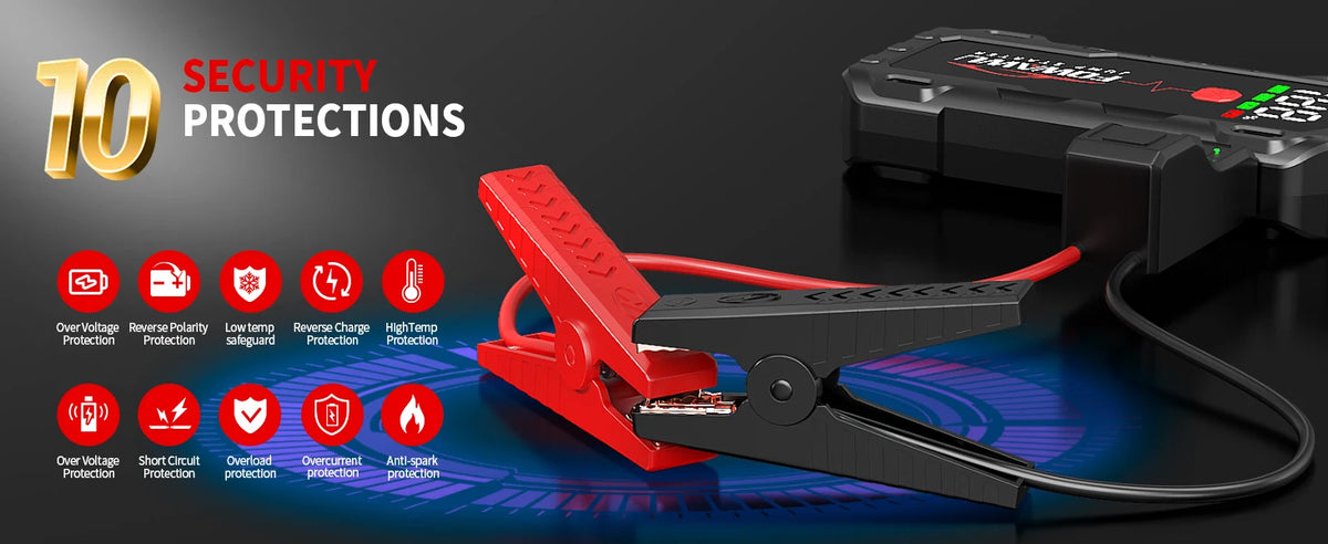 FOWAWU 26800mAh 7000A Peak Jump Starter for 12V Vehicles (12L Petrol / 10L Diesel) and Moto, Car Battery Jump Starter Power Pack