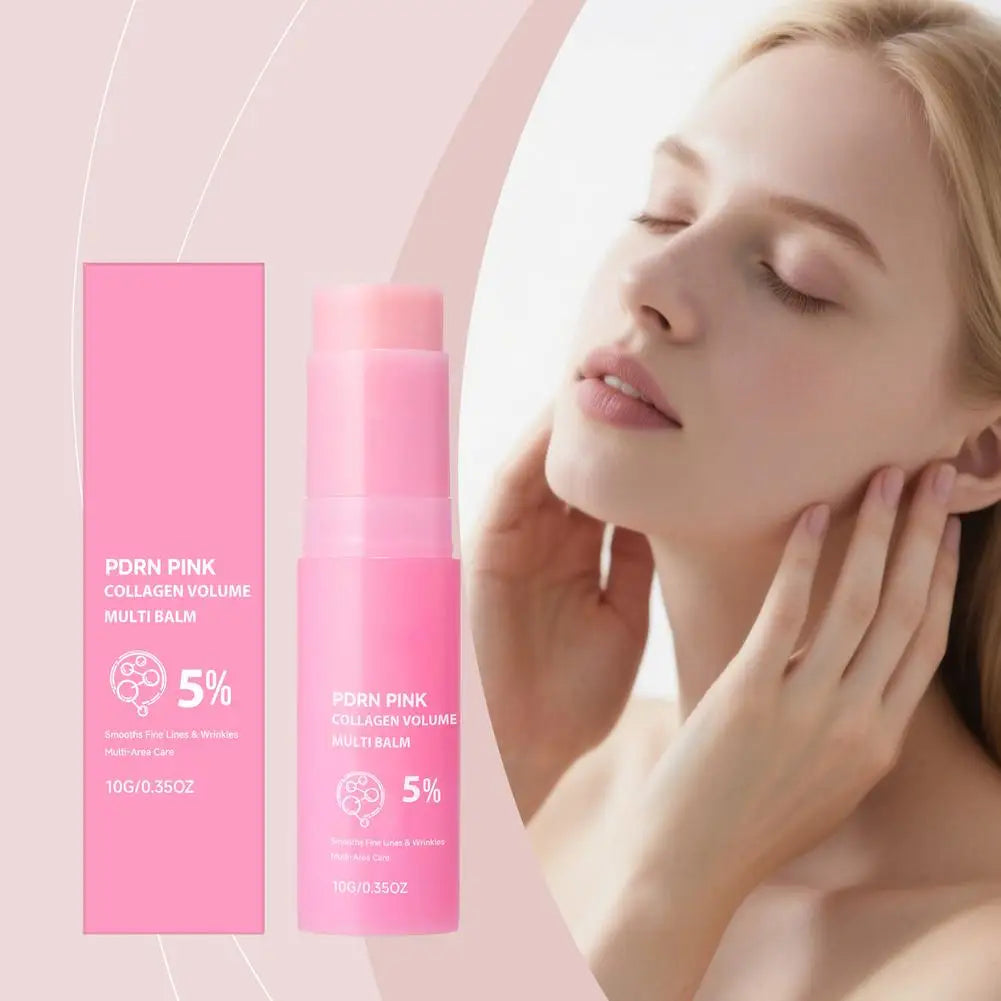 PDRN Pink Collagen Multi Balm, Fine Line Smoothing Skin Deep Hydrating & Plumping Moisturizer, Lightweight Serum