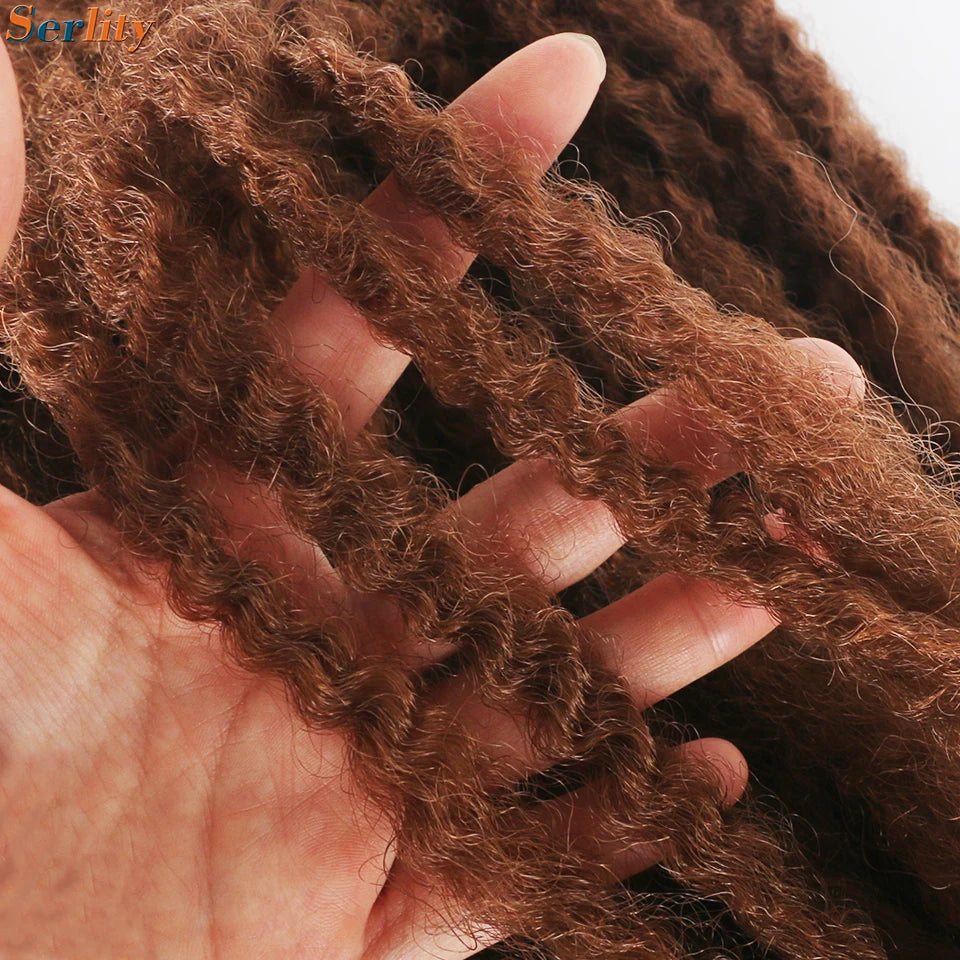 Marley Twist Braiding Hair Pre Stretched 1- 6 Packs Ombre Afro Kinky Curly Crochet Hair for Faux Locs Jumbo Marley Twists Hair