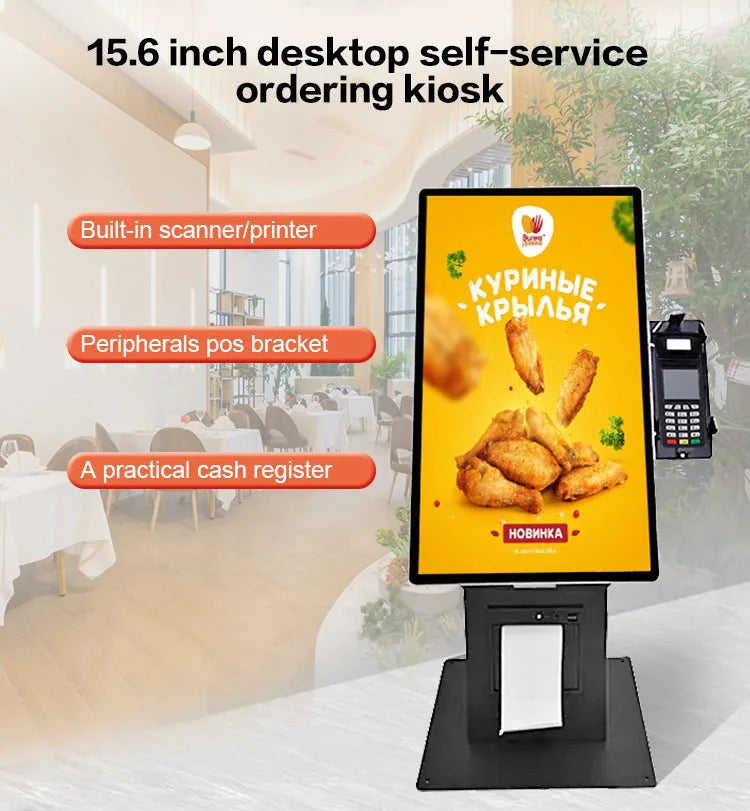 【Hot Sale】21.5Inch Desktop Self-Service Payment Pos Terminal Android Sales Kiosks Self Order Menu Screen Terminal Kiosk Fast Foo
