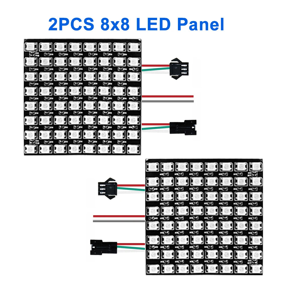 WS2812B Individually Addressable LED Panel Digital Flexible 5050 RGB Matrix Screen Module Light DC5V 8x8 16x16 8x32  64/256Pixel