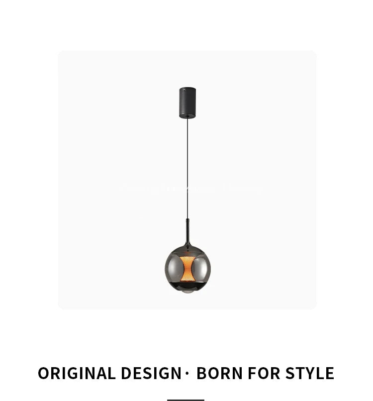 Glass Pendant Light Modern Dining Room Table Afterglow Sunset Lamp Entryway Balcony Round Table Bedroom Bedside Sleep Chandelier
