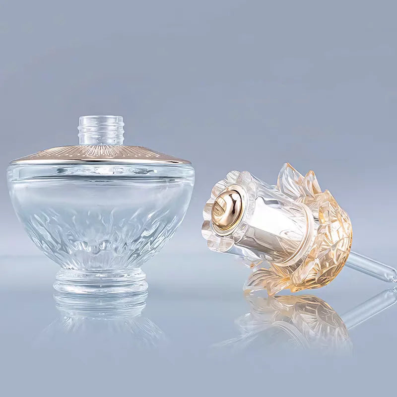 Empty Glass Cosmetic Bottle 30/50g Cream Jar 30ml Dropper Bottle Essential Oil Bottle 40/100ml Lotion Bottle Refillable