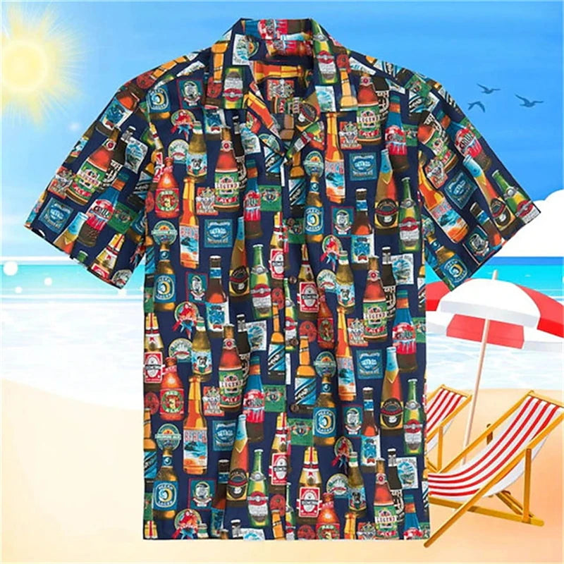 Men's 3d Print Summer Short Sleeve Shirt Art Geometric Pattern Hawaiian Beach Male Female Shirts Casual Lapel Blouse For Men Top
