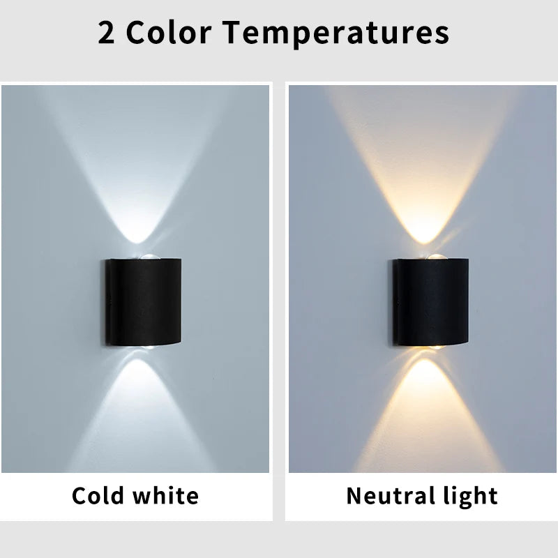 LED Wall Light Waterproof Outdoor Indoor Lighting IP65 AC100-240V Up and Down LED Wall Lamp 2w 4w for Garden Stair Night Light