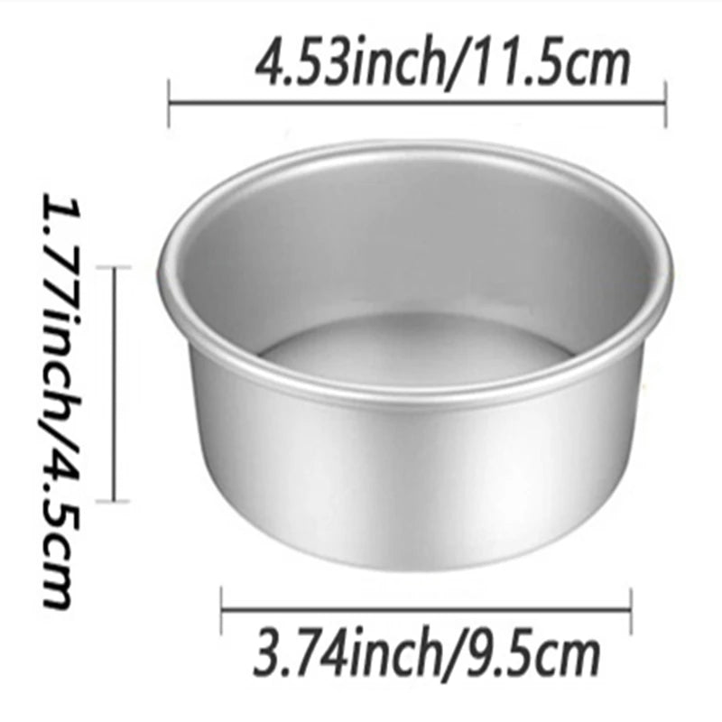 1/2/4/6pcs Fixed 4-Inch Cake Mold Aluminum Solid Base Small Cake Pan Reusable Round Cake Tins Kitchen Gadgets Perfect For Baking