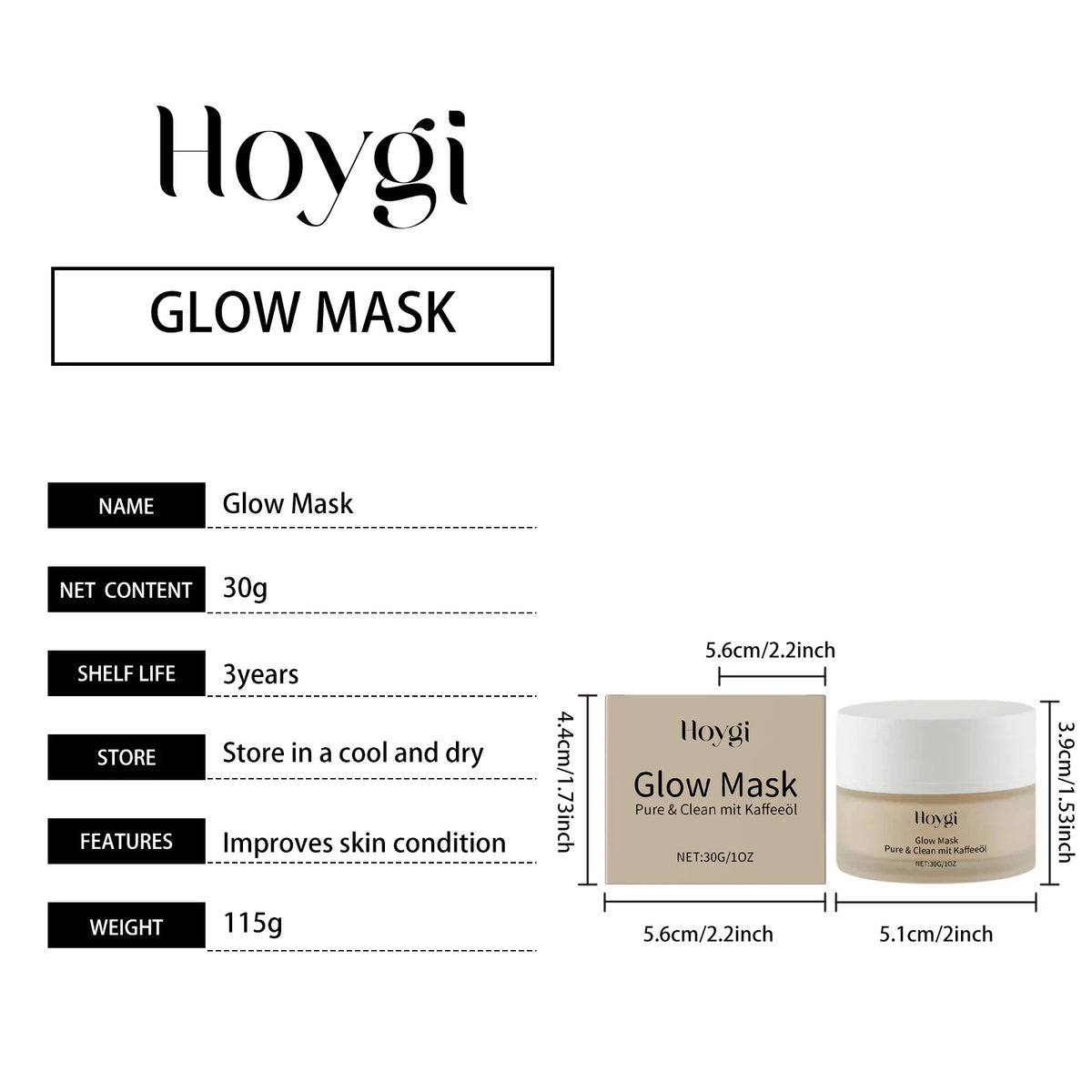 Hoygi Anti-Wrinkle and Firming Serum Moisturizing Facial Rejuvenation Deep Hydration Face Glowing Skin Care Overnight Mask 30g