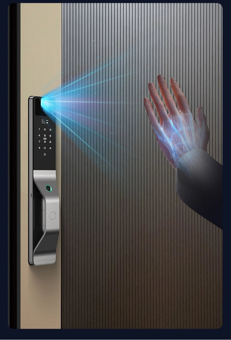 Fully Automatic Tuya Smart Password Door Lock Palm Vein 3D Facial Recognition Electronic Lock Home Fingerprint IC Card Lock