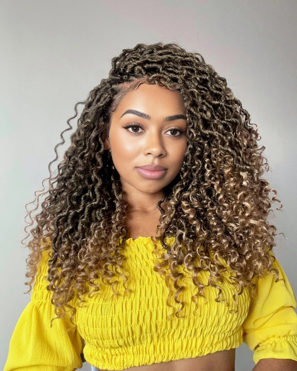 Goddess Locs Crochet Hair 10-22 Inch Faux Locs Crochet Hair Black Women PreLooped Boho Locs Synthetic River Locs with Curly Ends