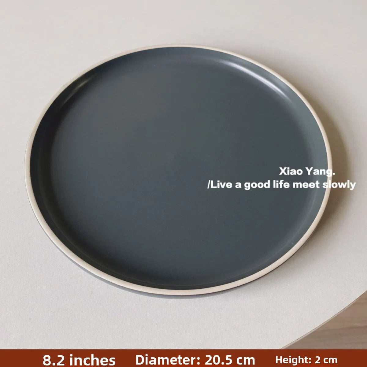 Nordic Style Ceramic Plate Pure Color Brown White Underglaze Dining Utensils Simple And Elegant Ins Style Flat Dishware