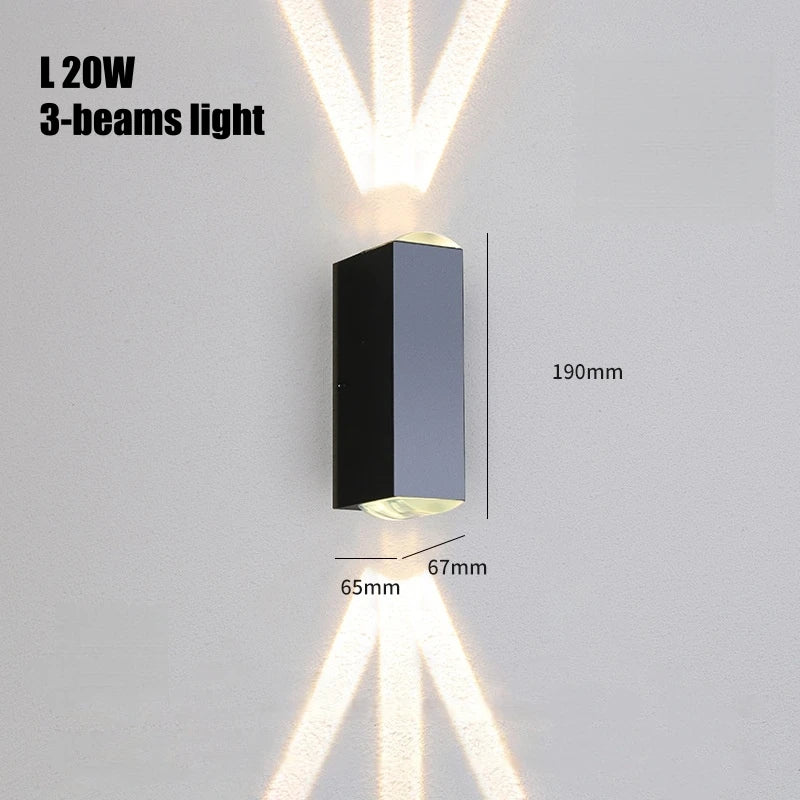6W 10W 20W Outdoor LED Wall Lights Up and Down Narrow Beam COB Aluminium Wall Sconces Porch Light Garden Waterproof Spotlight