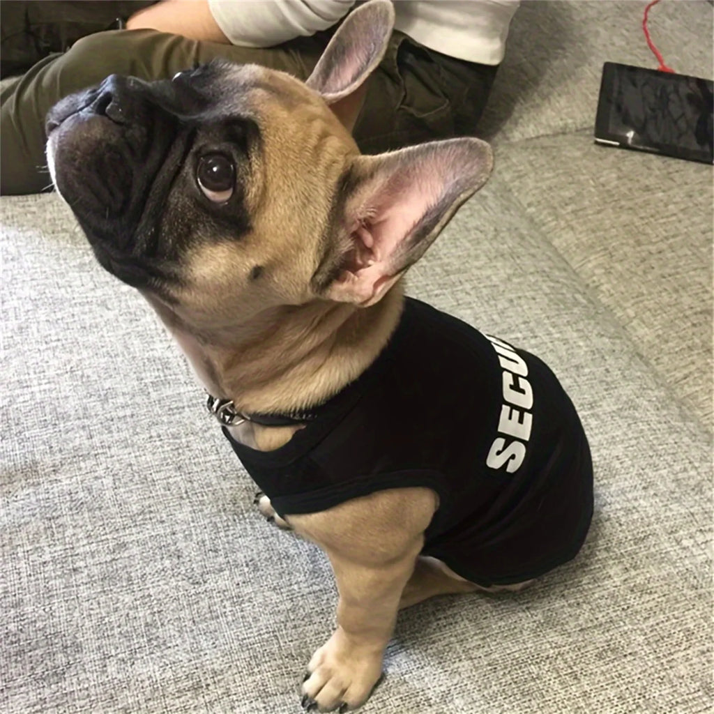 Dog and cat clothes breathable cute letter print thin cartoon pet sleeveless top