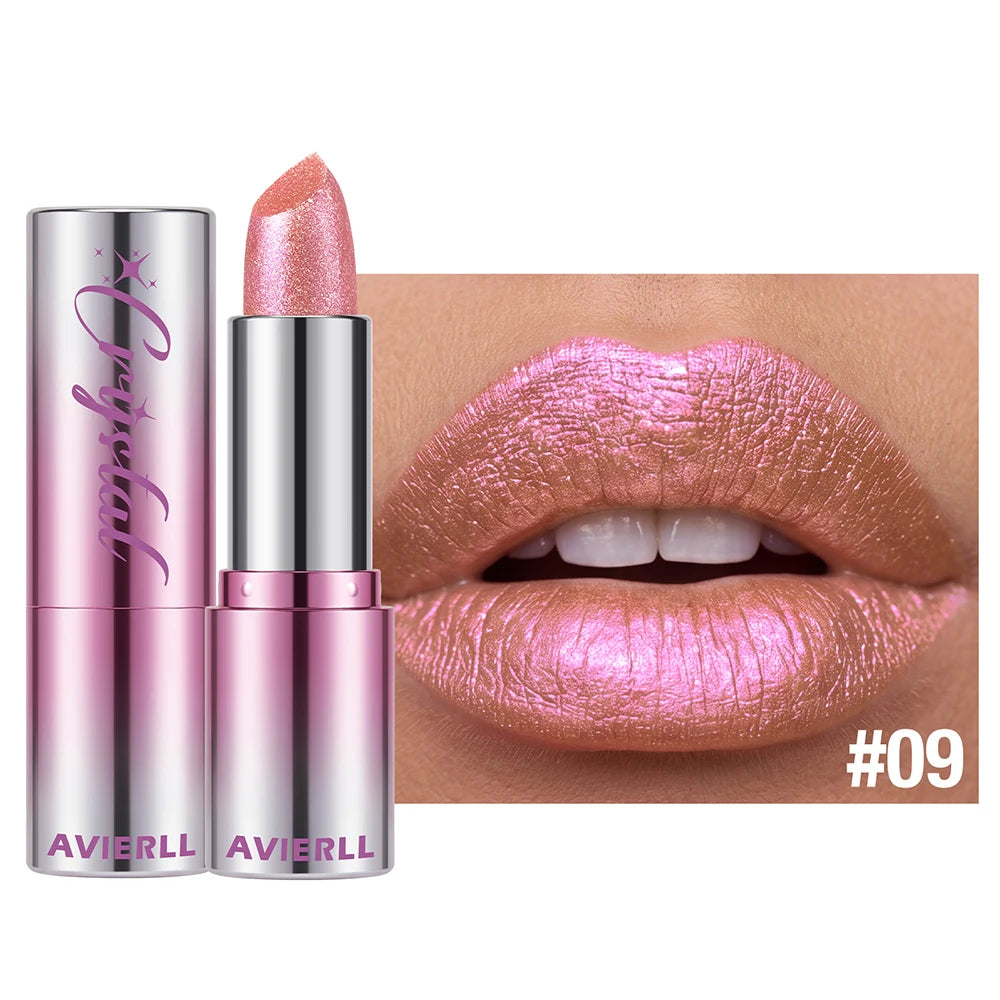 6 Color Metallic Shimmer Lipstick Diamond Pearlescent Pink Glitter Solid Lip Gloss Shiny Gold Lipgloss Lasting Lip Beauty Makeup