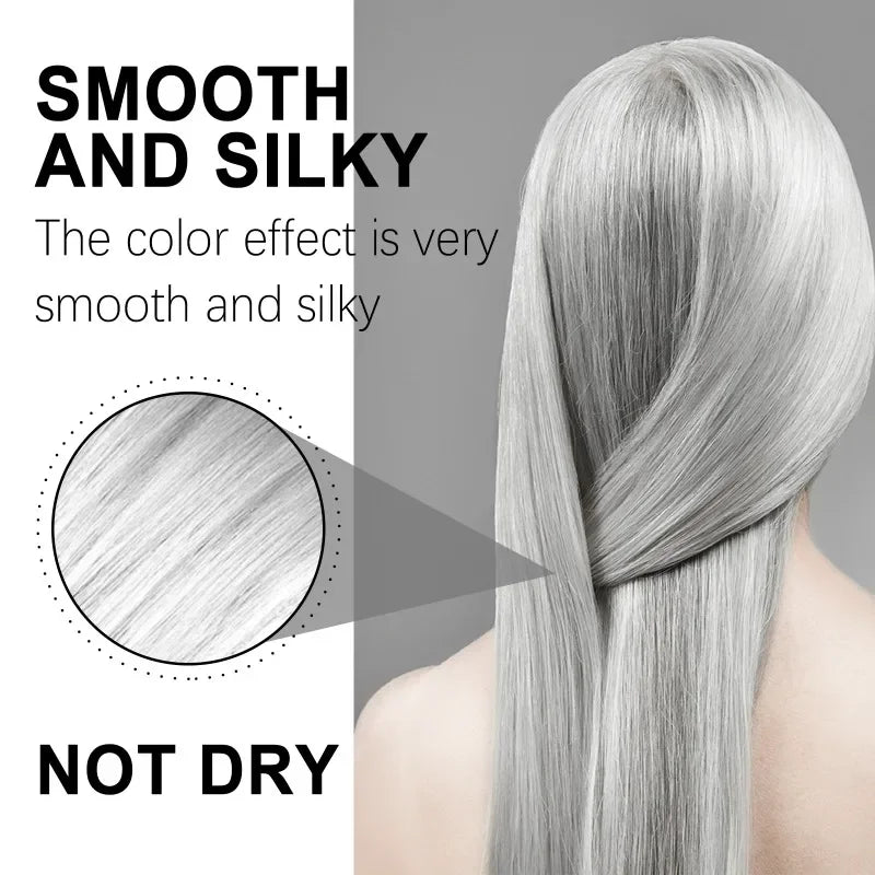 Grey Hair Dye Cream Unisex Smoky Punk Style DIY Styling No Damage Quick Coloring Long-lasting Professional Hairs Dyeing Creams