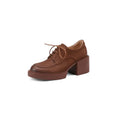 NEW Spring/Autumn Women Shoes Genuine Leather Round Toe Platform Shoes Women Solid Lace Women Pumps Thick Heel Shoes for Women