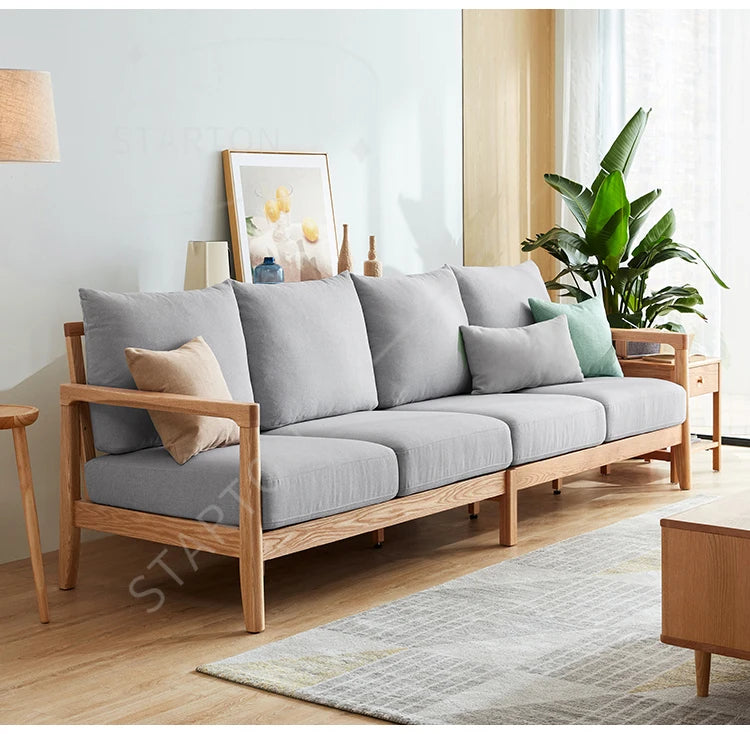Wooden Sofa with Removable Cover Feature