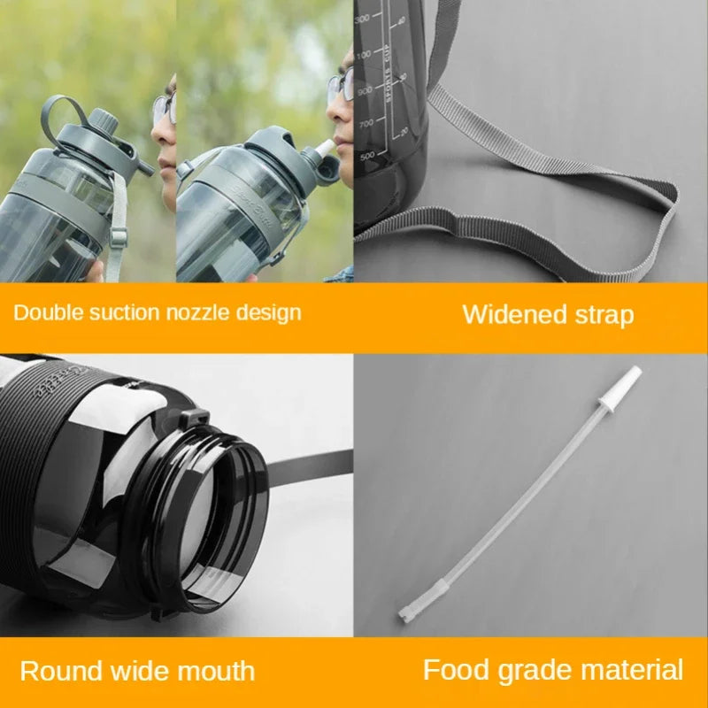 0.7/1/ 2/3L Large Capacity Sports Water Bottle Portable Debris Water Cup With Straw Outdoor Camping Picnic Climbing Water Bottle