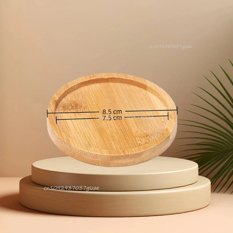Flower Pot Trays Dish for Plant Vase Bamboo Tray Wooden Bottle Tray Bathroom Shampoo Shower Gel Organizer Jewelry Storage Tray
