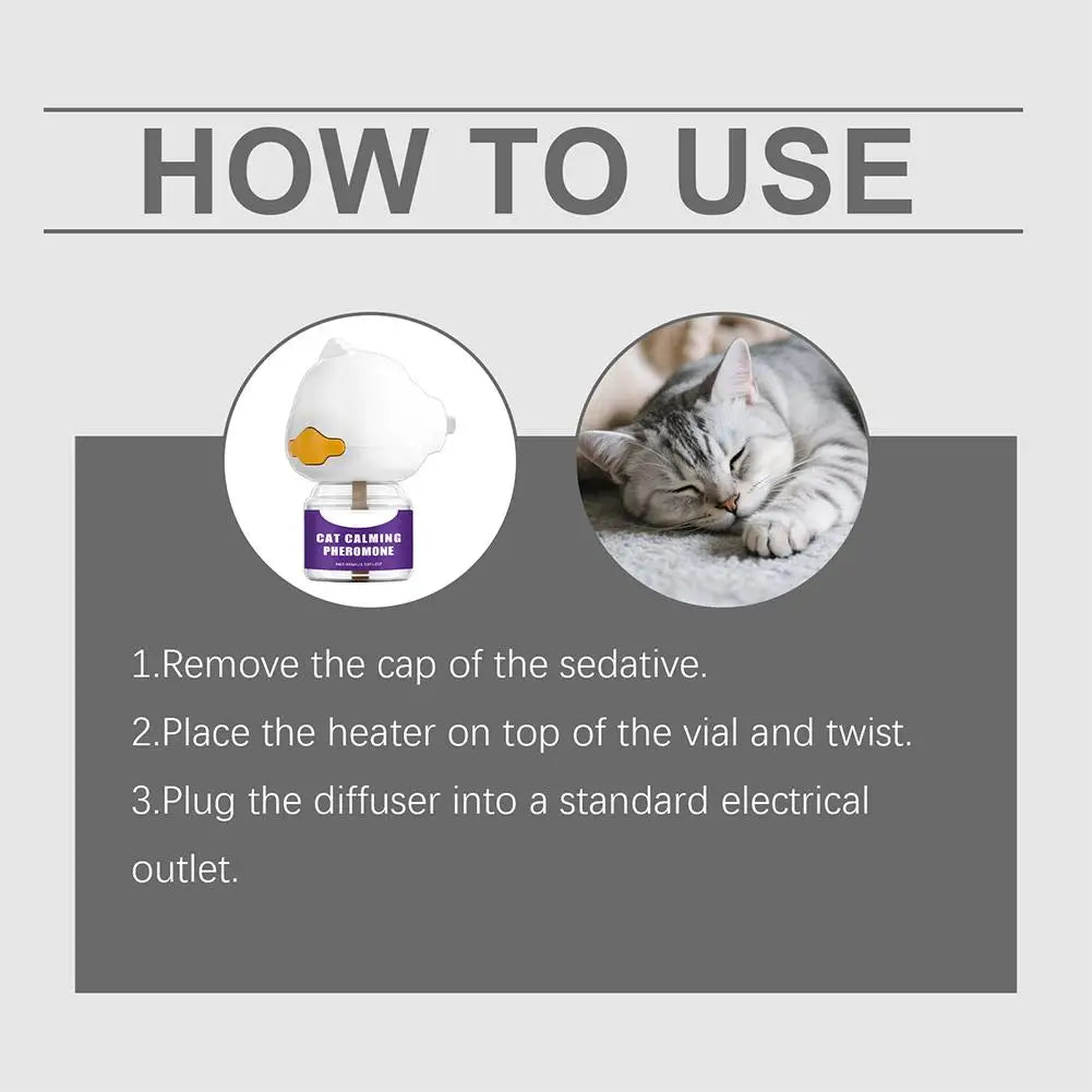 Pheromone Diffuser for Cats Pet Emotional Soothing Device Electric Plug-In Relieve Anxiety Reduce Scratching Calming Spray