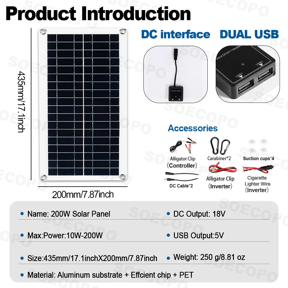 6000W Inverter & Solar System Complete Kit 12V To 110V/220V 100A Controller 300W Panel Off-Grid System for Home/Camping Backup