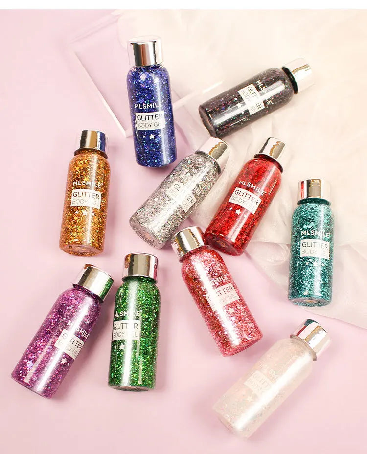 Eye Glitter Nail Hair Body Face Gel Art Waterproof High Gloss Glitter Body Multifunctional Makeup Decoration Party Festival