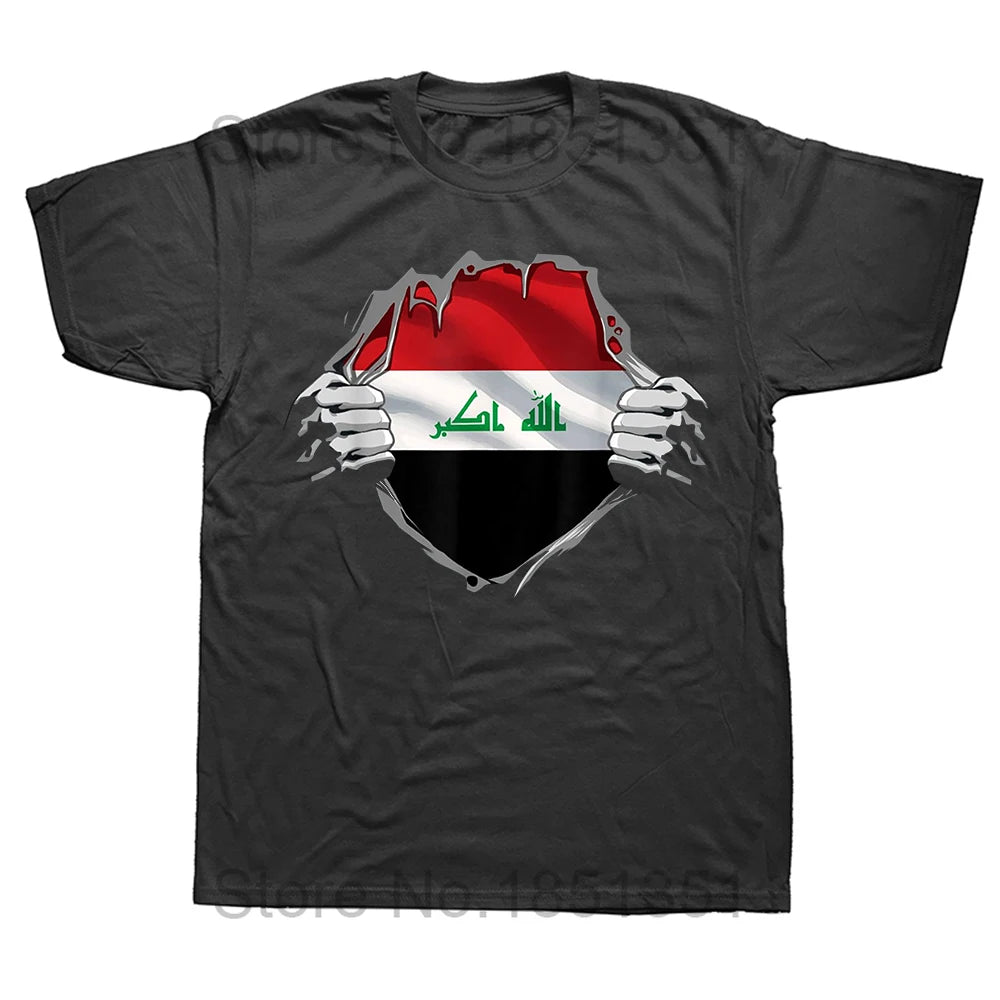 Funny Iraqi Iraq Girl Woman Flag T Shirts Summer Tee Tops Round Neck Short-Sleeve Fashion Tshirt Clothing Casual Basic T-shirts