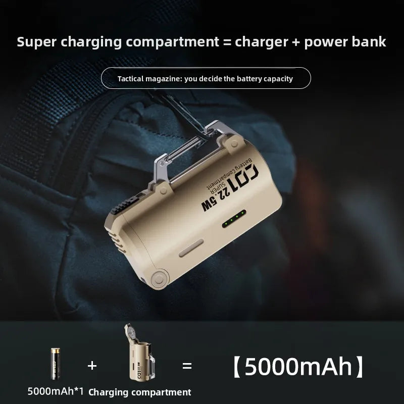 22.5W bidirectional fast charging outdoor power bank, replaceable battery, fast charging portable 5000mAh mini mobile power bank