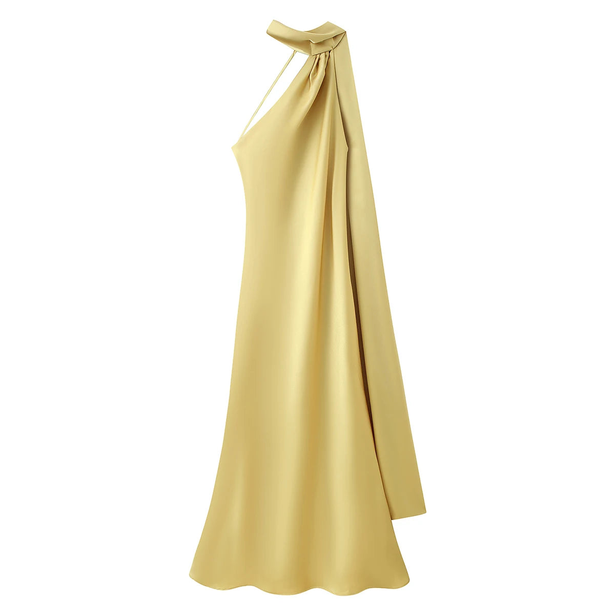 Backless Satin Long Sling Dress Women V Neck Sleeveless Slit Solid Sexy Party Dresses 2026 Summer Lady Vacation Evening Robes