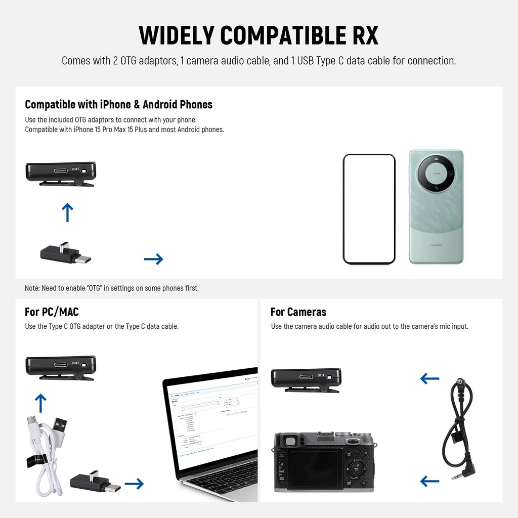 NEEWER CM28 Wireless Lavalier Microphone, 1 Click Noise Canceling, 4GB Storage, Lapel Mic For IPhone/Android/PC/Camera/iPad