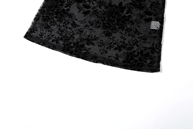 Weird Puss See Through Dress Women Backless Hollow Flower Print Patchwork Solid Sleeveless Sexy Midnight Clubwear Party Vestidos