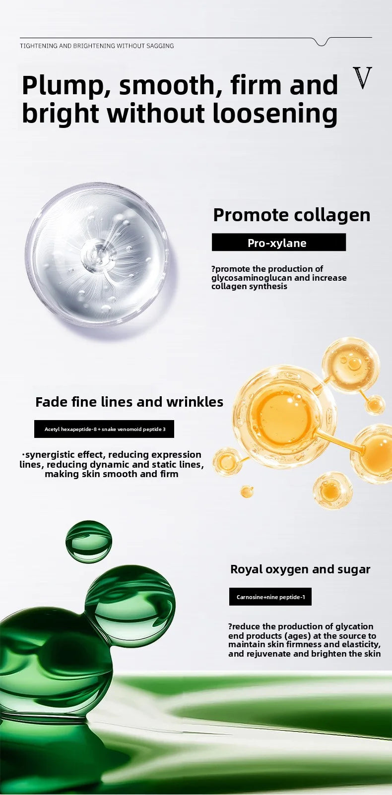 Peptide Anti-Wrinkle Moisturizing Serum Reduces Fine Lines Repairs Skin Hydrates  Brightens Anti-Aging Firming Skincare Product