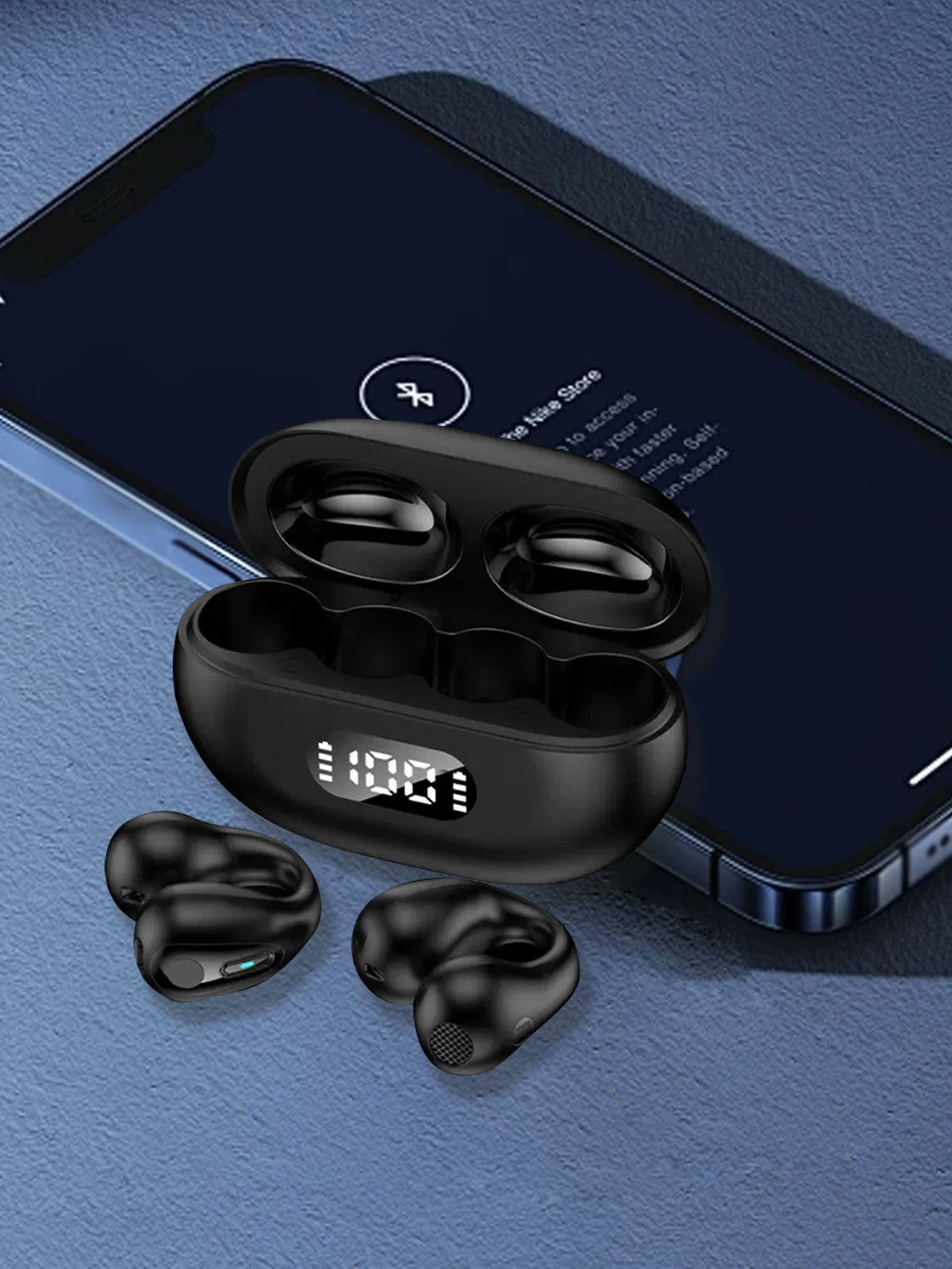 Wireless Clip-on Bluetooth Earphones with Ergonomic Secure Fit, Premium Audio Sound, IP Rated Waterproof for Sports Workout